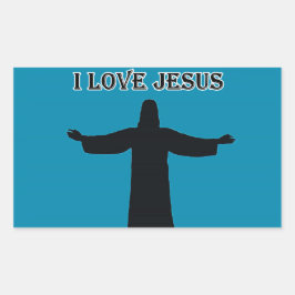Pegatina Rectangular Sticker  i love jesus
