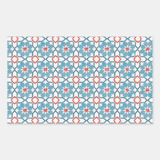 Pegatina Rectangular Sticker Moroccan Zelij*Ceramic (Anverso)
