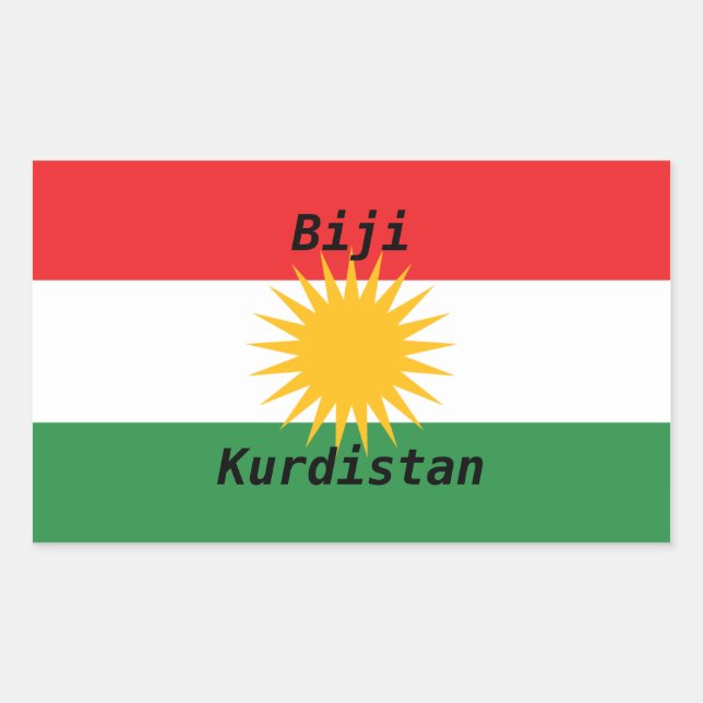 Pegatina Rectangular sticker vive el Kurdistán (Anverso)