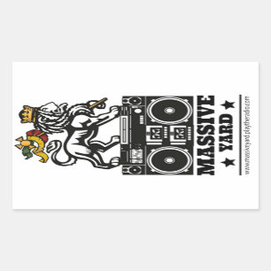 Pegatina Rectangular stickers Masivo Yarda White León Full 2018