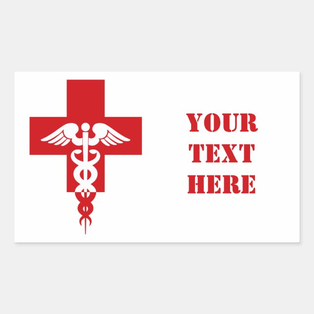 Pegatina Rectangular stickers profesionales médicos, personalizar (Anverso)