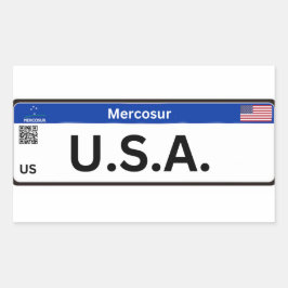 Pegatina Rectangular Stickers USA Mercosur