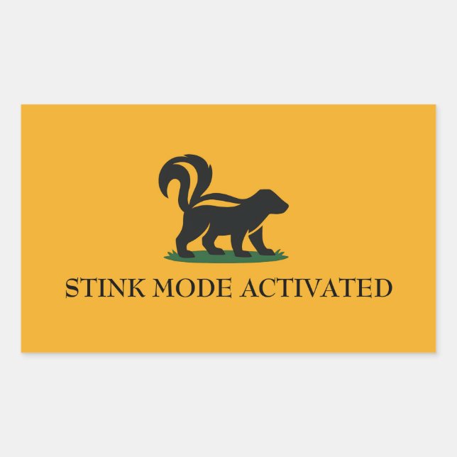 Pegatina Rectangular Stink Mode Activated (Anverso)
