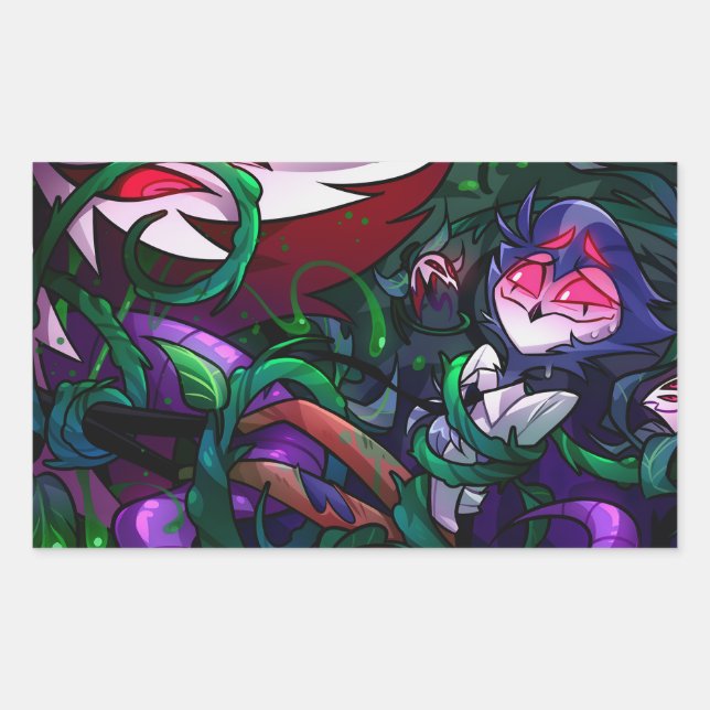 Pegatina Rectangular Stolas Halloween Slasher | Helluva Boss |  (Anverso)