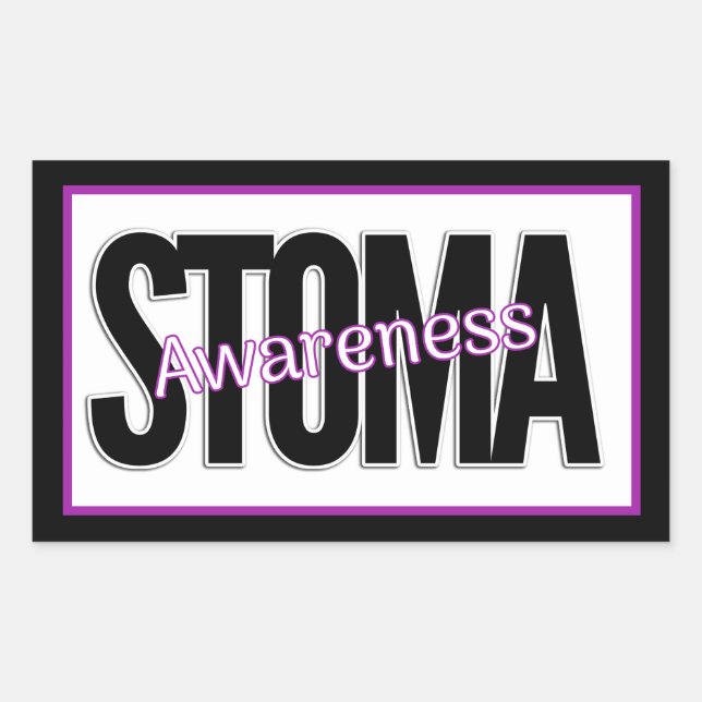 Pegatina Rectangular Stoma Awareness (Anverso)