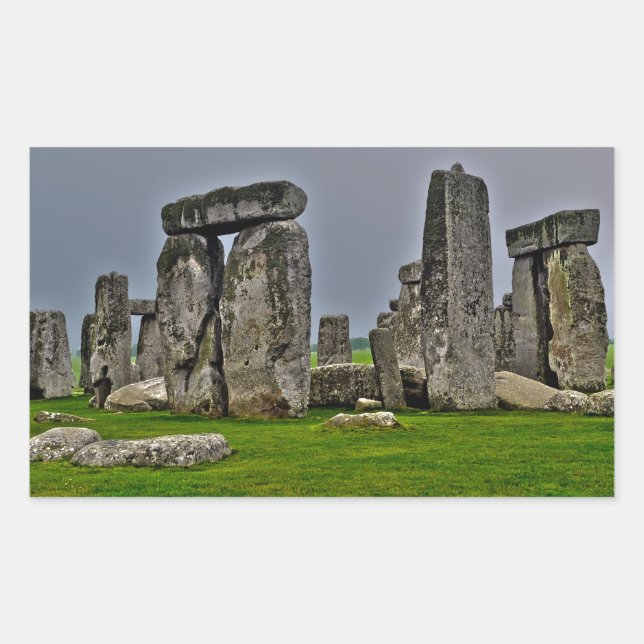 Pegatina Rectangular Stonehenge, antiguo lugar histórico del poder (Anverso)