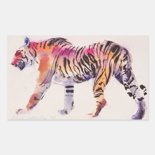 Pegatina Rectangular Stripey (Anverso)