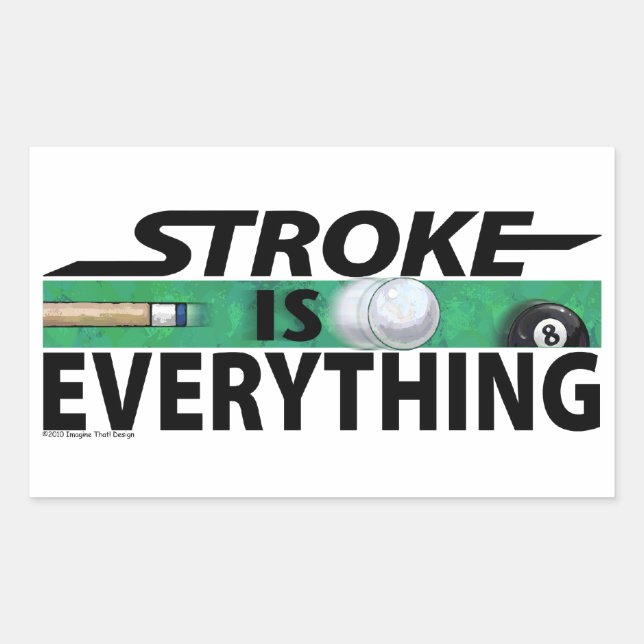 Pegatina Rectangular Stroke is Everything 8 Ball (Anverso)
