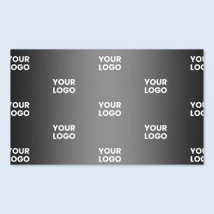 Pegatina Rectangular Su Logotipo Simple Repetitivo Gradiente Gris y N