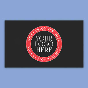 Pegatina Rectangular Su logotipo u otra imagen Negro Rojo y Blanco