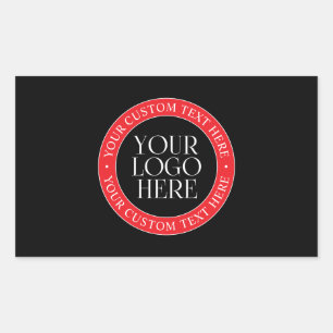 Pegatina Rectangular Su logotipo u otra imagen   Rojo negro y blanco