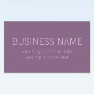 Pegatina Rectangular Su nombre de marca o empresa Modern Purple Mauve