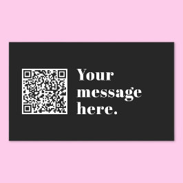 Pegatina Rectangular Su propio código QR cargado y texto retro editable