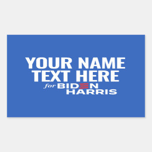 Pegatina Rectangular Su texto aquí para Biden Harris 2024