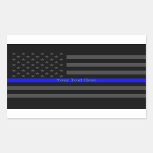 Pegatina Rectangular Su texto delgado Línea Azul negro Decoración de la