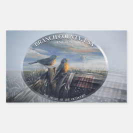 Pegatina Rectangular Sucursal Robin Co MICH