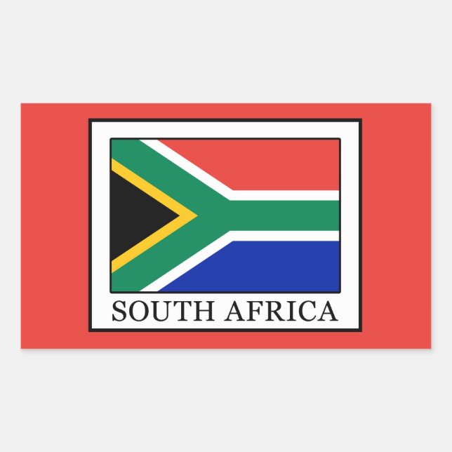 Pegatina Rectangular Sudáfrica (Anverso)