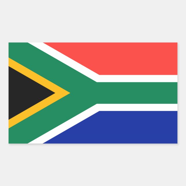 Pegatina Rectangular Sudáfrica (Anverso)