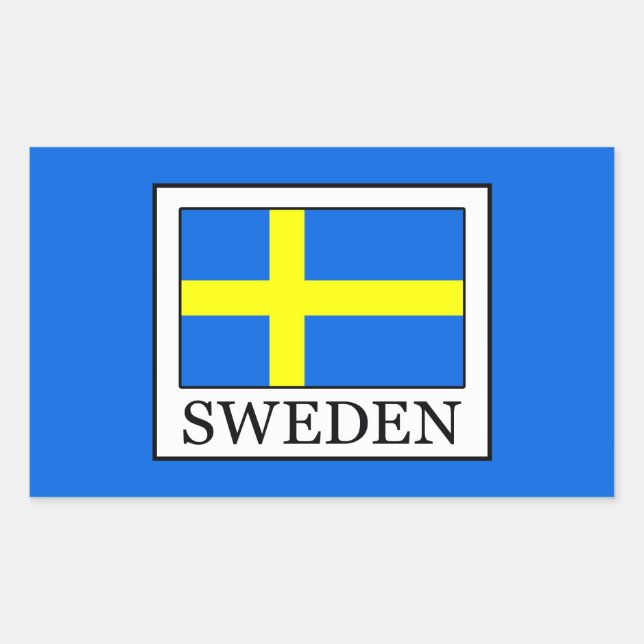 Pegatina Rectangular Suecia (Anverso)