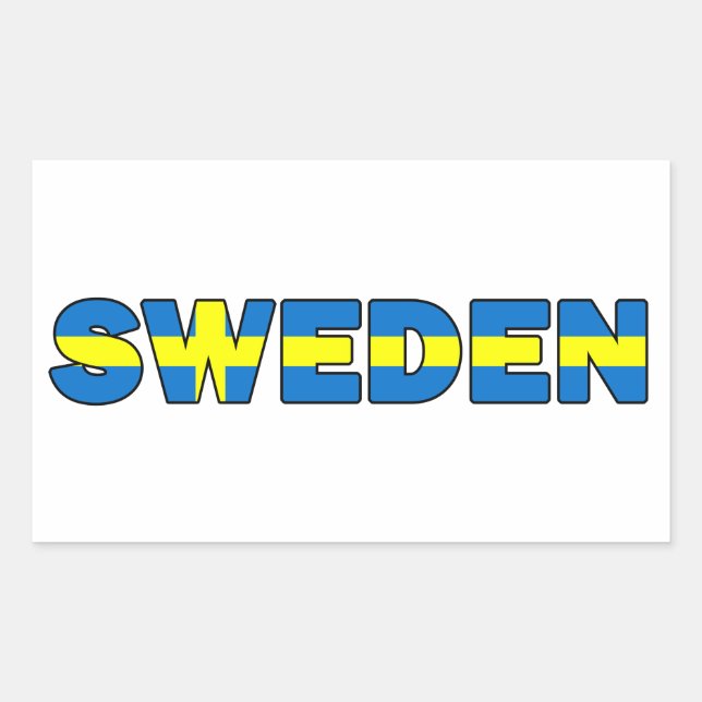 Pegatina Rectangular Suecia (Anverso)