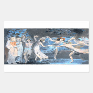 Pegatina Rectangular Sueño de la noche del verano medio, William Blake