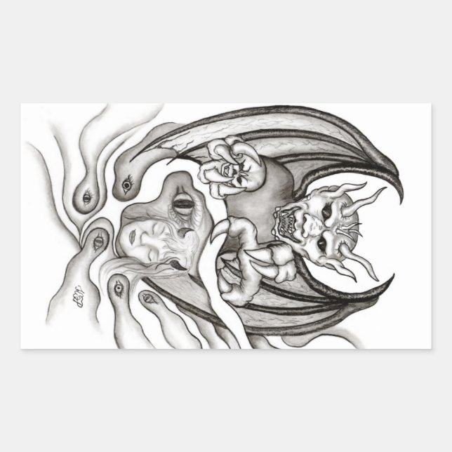 Pegatina Rectangular Sueño de Medianoche - Diablos (Anverso)