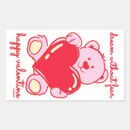 Pegatina Rectangular SUEÑO SIN MIEDO FELIZ regalo de VALENTINE