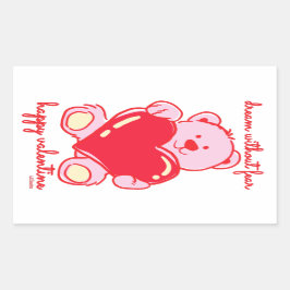 Pegatina Rectangular SUEÑO SIN MIEDO FELIZ regalo de VALENTINE