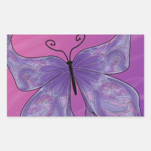 Pegatina Rectangular Sueños de mariposa