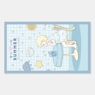 Pegatina Rectangular 🌊✩ Sueños de Verano en el Mar ✩🌊