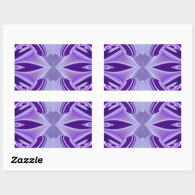 Pegatina Rectangular Sueños del arcoiris de flores moradas (Hoja)