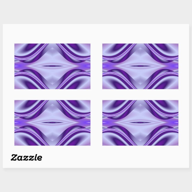Pegatina Rectangular Sueños del arcoiris de flores moradas (Hoja)
