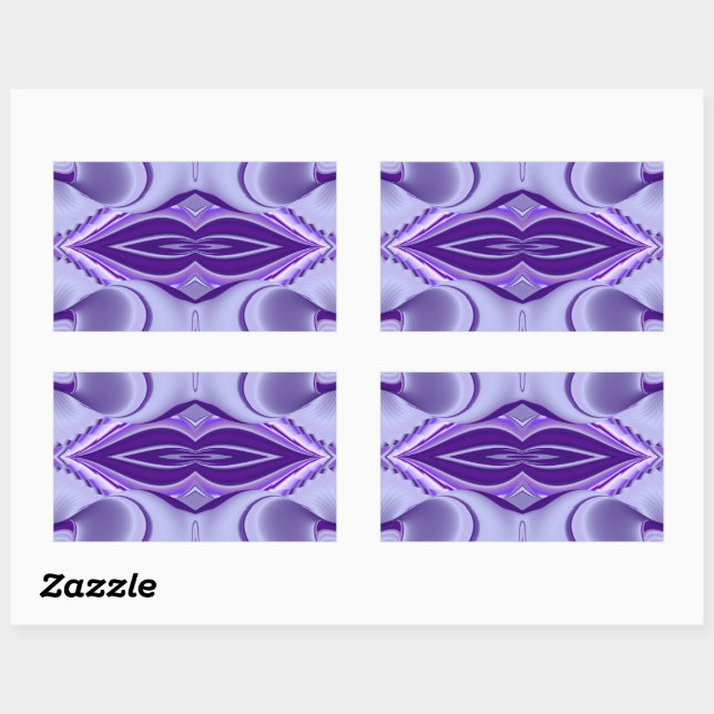 Pegatina Rectangular Sueños del arcoiris de flores moradas (Hoja)