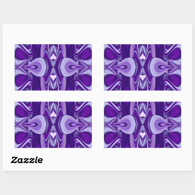 Pegatina Rectangular Sueños del arcoiris de flores moradas (Hoja)