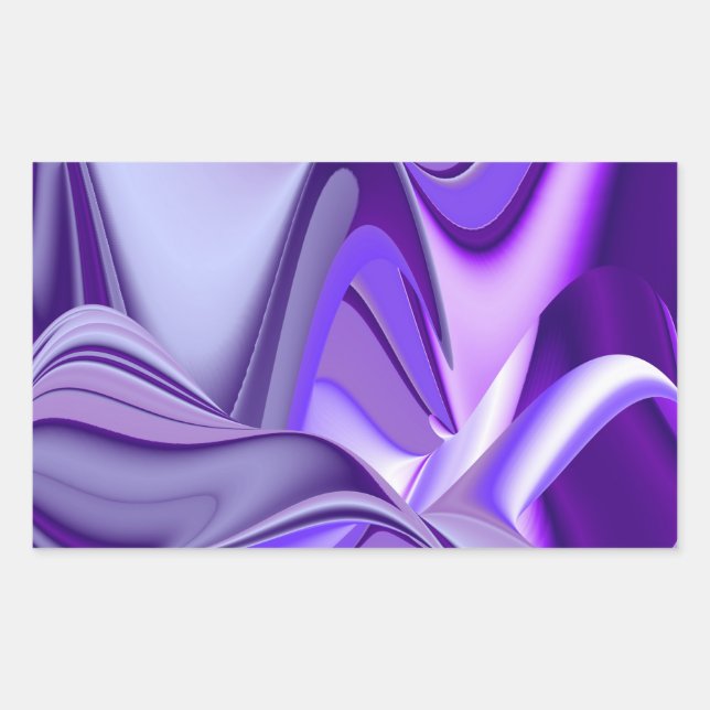 Pegatina Rectangular Sueños del arcoiris de flores moradas (Anverso)