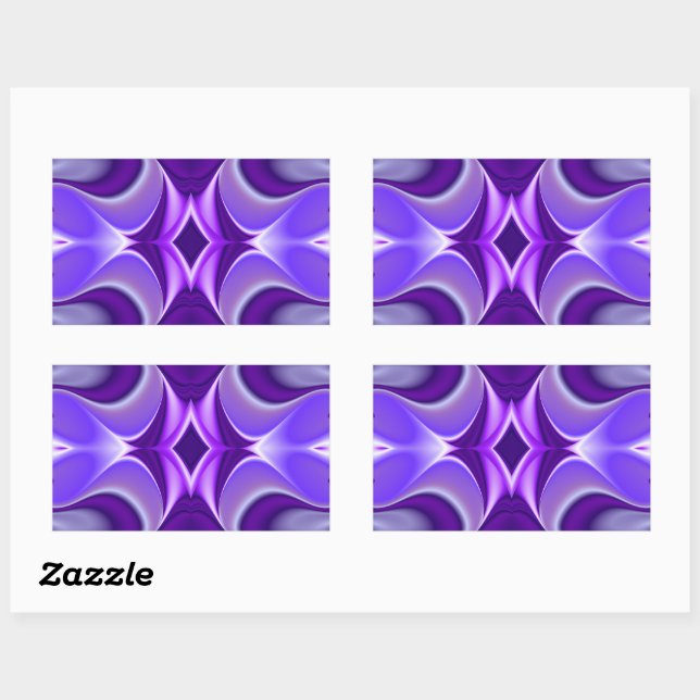 Pegatina Rectangular Sueños del arcoiris de flores moradas (Hoja)