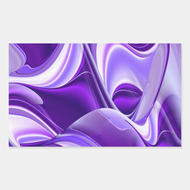 Pegatina Rectangular Sueños del arcoiris de flores moradas (Anverso)
