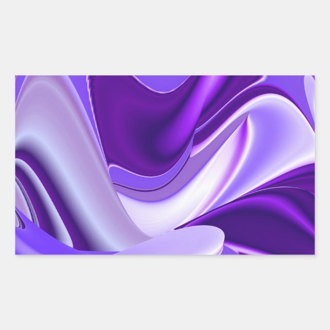Pegatina Rectangular Sueños del arcoiris de flores moradas (Anverso)