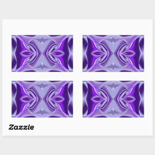 Pegatina Rectangular Sueños del arcoiris de flores moradas