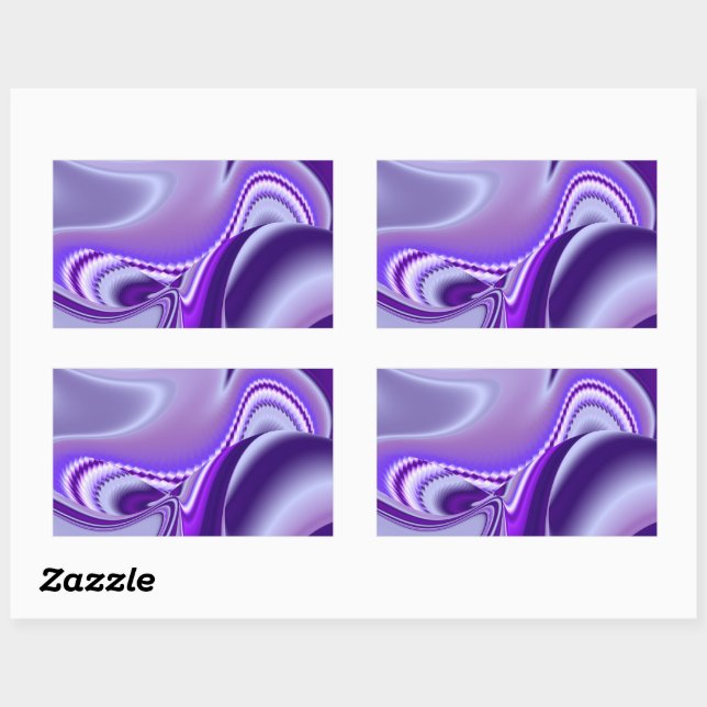 Pegatina Rectangular Sueños del arcoiris de flores moradas (Hoja)