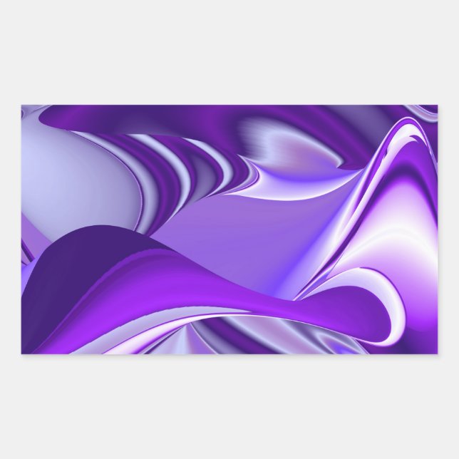 Pegatina Rectangular Sueños del arcoiris de flores moradas (Anverso)