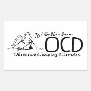 Pegatina Rectangular Sufro De OCD - Trastorno Obsesivo De Camping