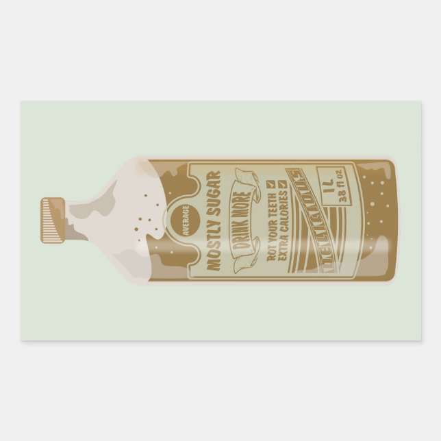 Pegatina Rectangular Sugar para bebidas de Cola (Anverso)