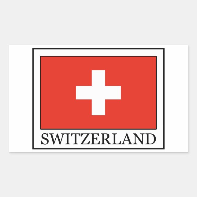 Pegatina Rectangular Suiza (Anverso)