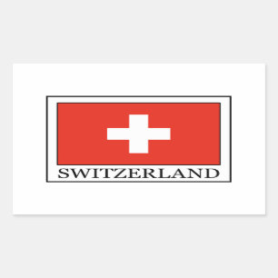 Pegatina Rectangular Suiza