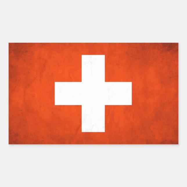 Pegatina Rectangular Suiza (Anverso)