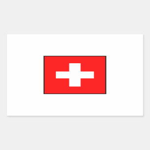 Pegatina Rectangular Suiza - bandera suiza
