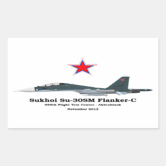 Pegatina Rectangular Sukhoi Profile Su-30SM Flanker-C