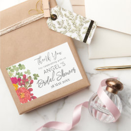 Pegatina Rectangular Summer Floral Garden Bridal Shower