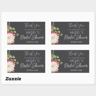 Pegatina Rectangular Summer Floral Garden Bridal Shower